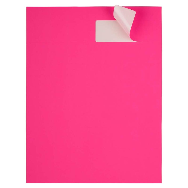 JAM PaperÂ® Address Labels - 1 1/3 x 4 in - Neon Pink - 14 Labels per Sheet, 126 Per Pack - Image 3